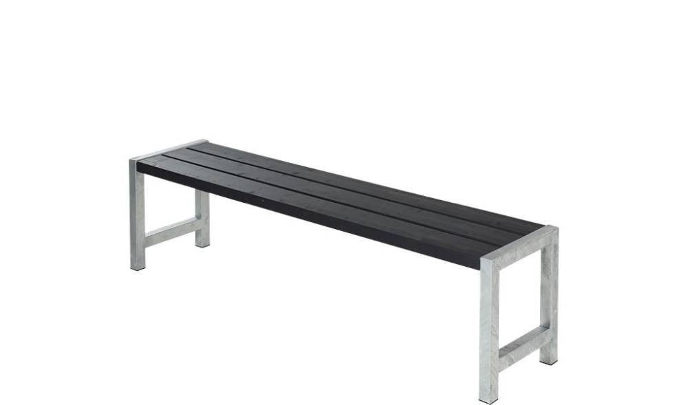 PLUS Bank Plus Plankenbank 176 x 38 x 44 cm schwarz, Witterungsbeständig