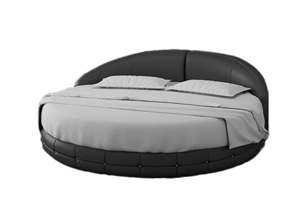 JVmoebel Rundbett Rund Bett Lederbett Doppelbett USB Ehebett Кровати Rundes Sofort (1-tlg), Made in Europa