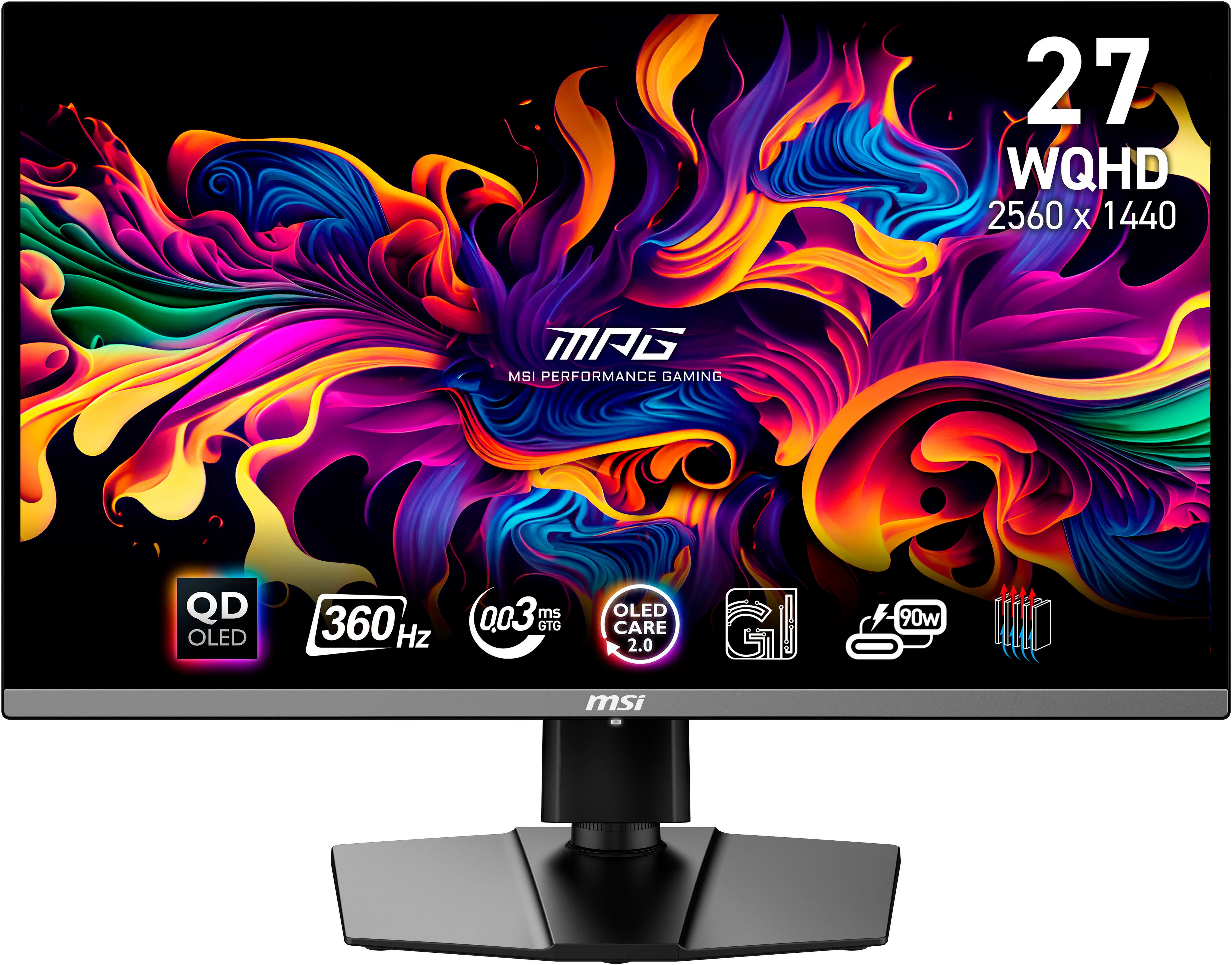 MSI MPG 271QRX QD-OLED OLED-Monitor (67 cm/27 ", 2560 x 1440 px, WQHD, 0,03 ms Reaktionszeit, 360 Hz, QD-OLED)
