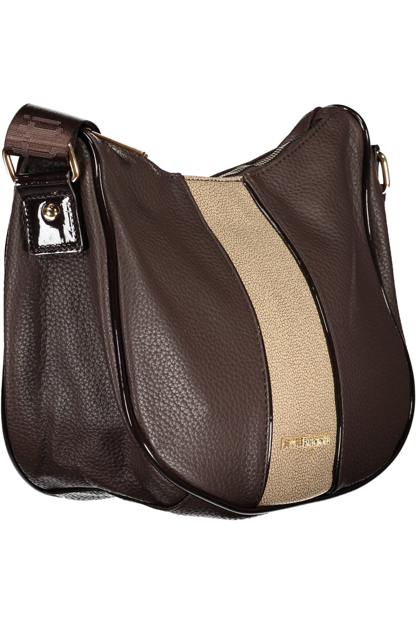 Laura Biagiotti Umhängetasche, Elegante braune Damentasche mit verstellbarem Gurt und Kontrastdetails