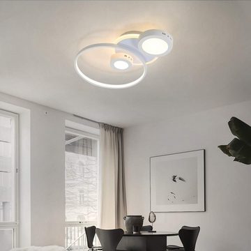 ZMH LED Deckenleuchte 50W weiß Wohnzimmer Ringoptik Milchstraße Schlafzimmer, LED fest integriert, dimmbar, mit Fernbedienung