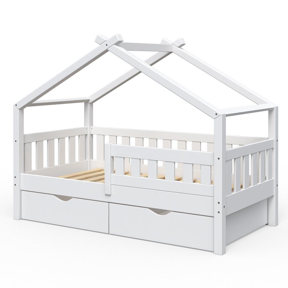 VitaliSpa® Hausbett Design, Weiß, 80x160 cm mit 2 Schubladen günstig online kaufen