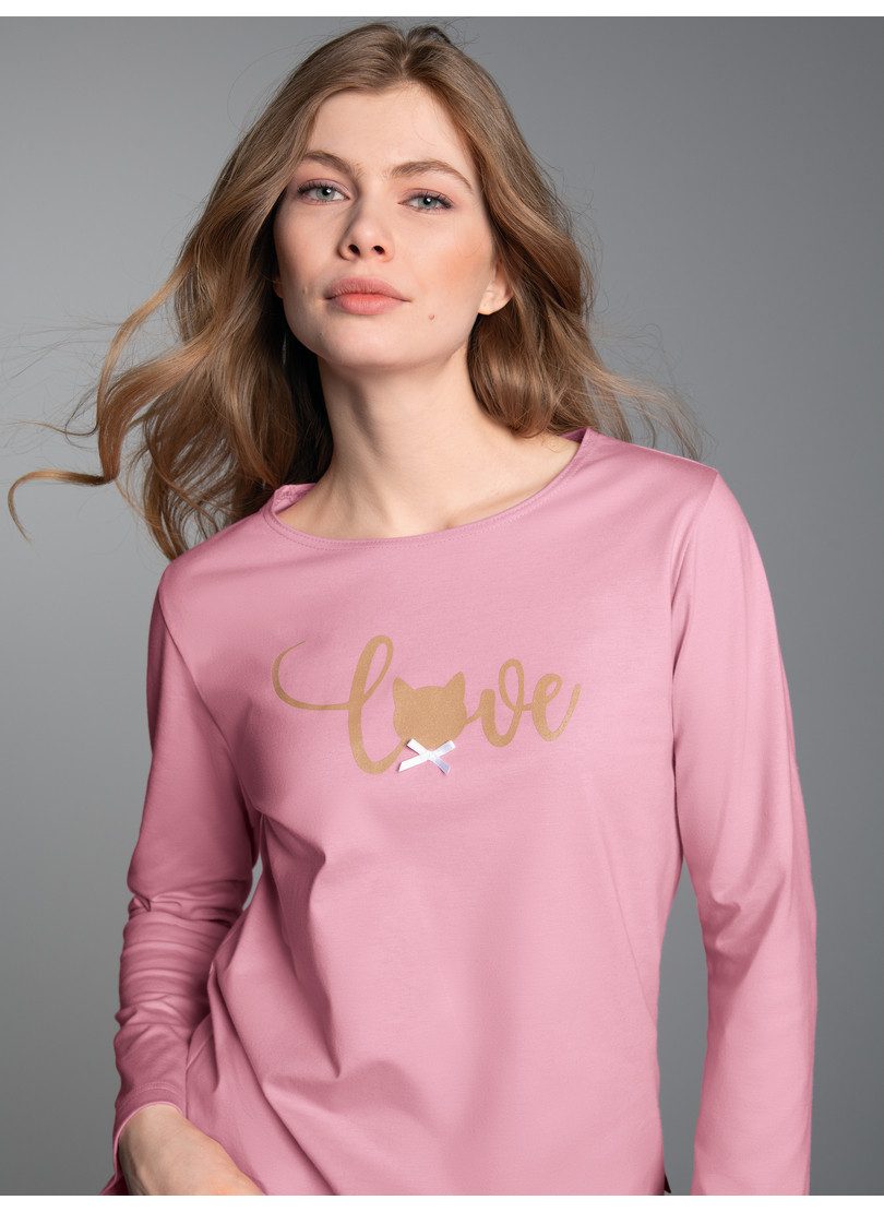 Trigema Schlafanzug TRIGEMA Pyjama-Oberteil mit Cat Love-Print (1 tlg)