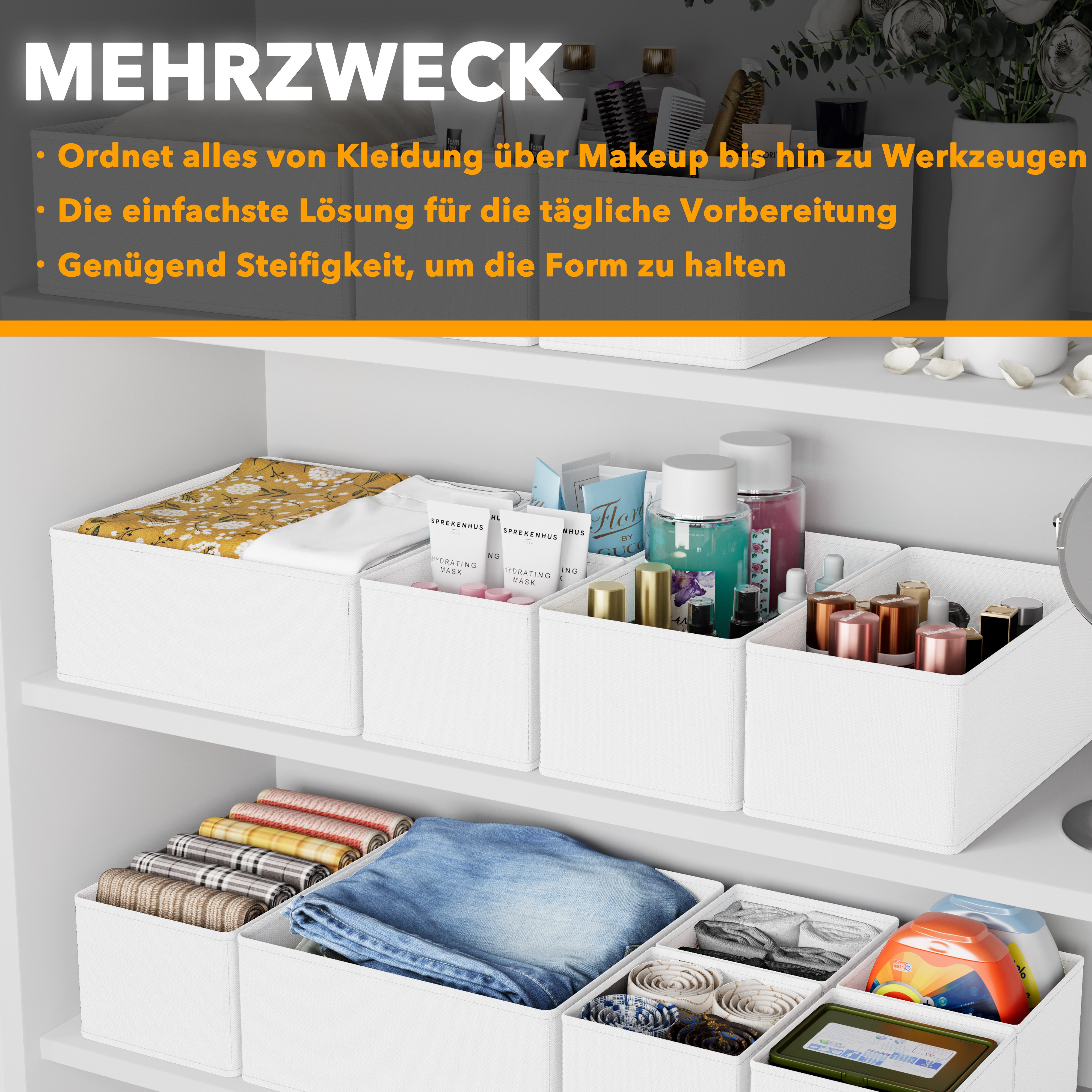 SpaceAid Auflagenbox 12 er Schubladen Organizer (Unterwäsche Organizer), Faltbare Aufbewahrungsbox Stoff – Bild 4 von 5
