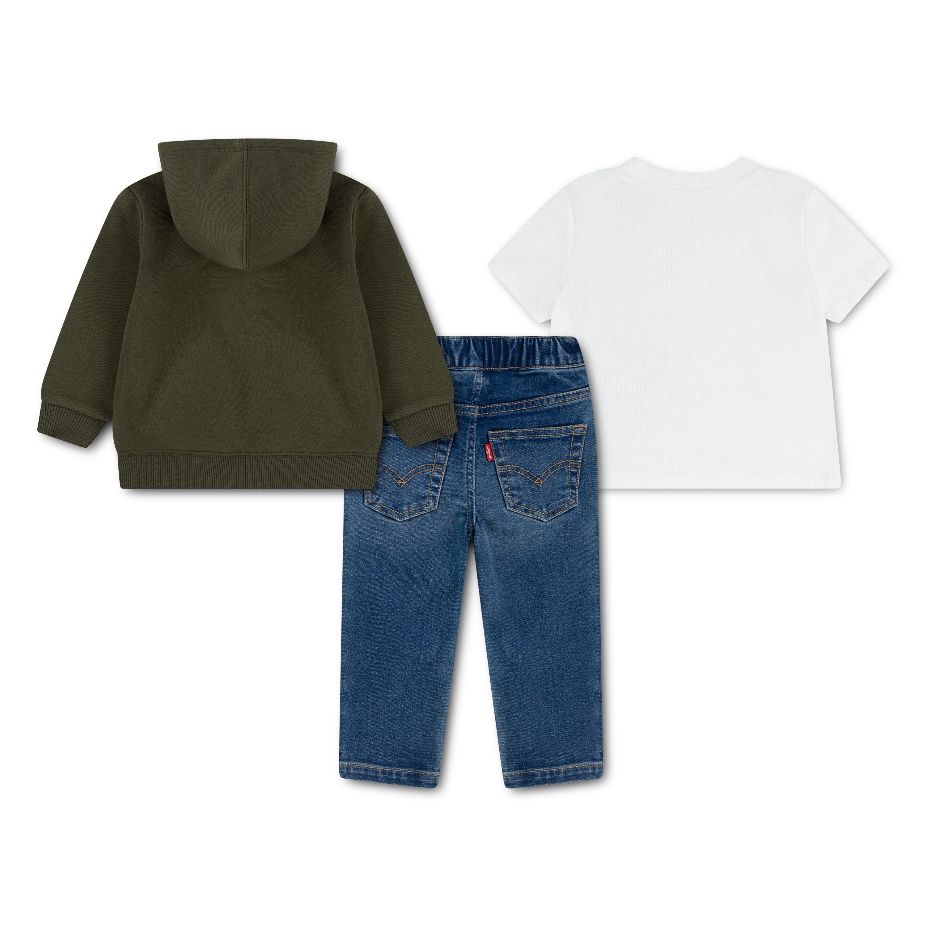 Levi's® Kids Shirt & Hose LVB 3PC FZ HOODIE SET (Set, 3-tlg) und Sweatjacke für kleine Abenteurer