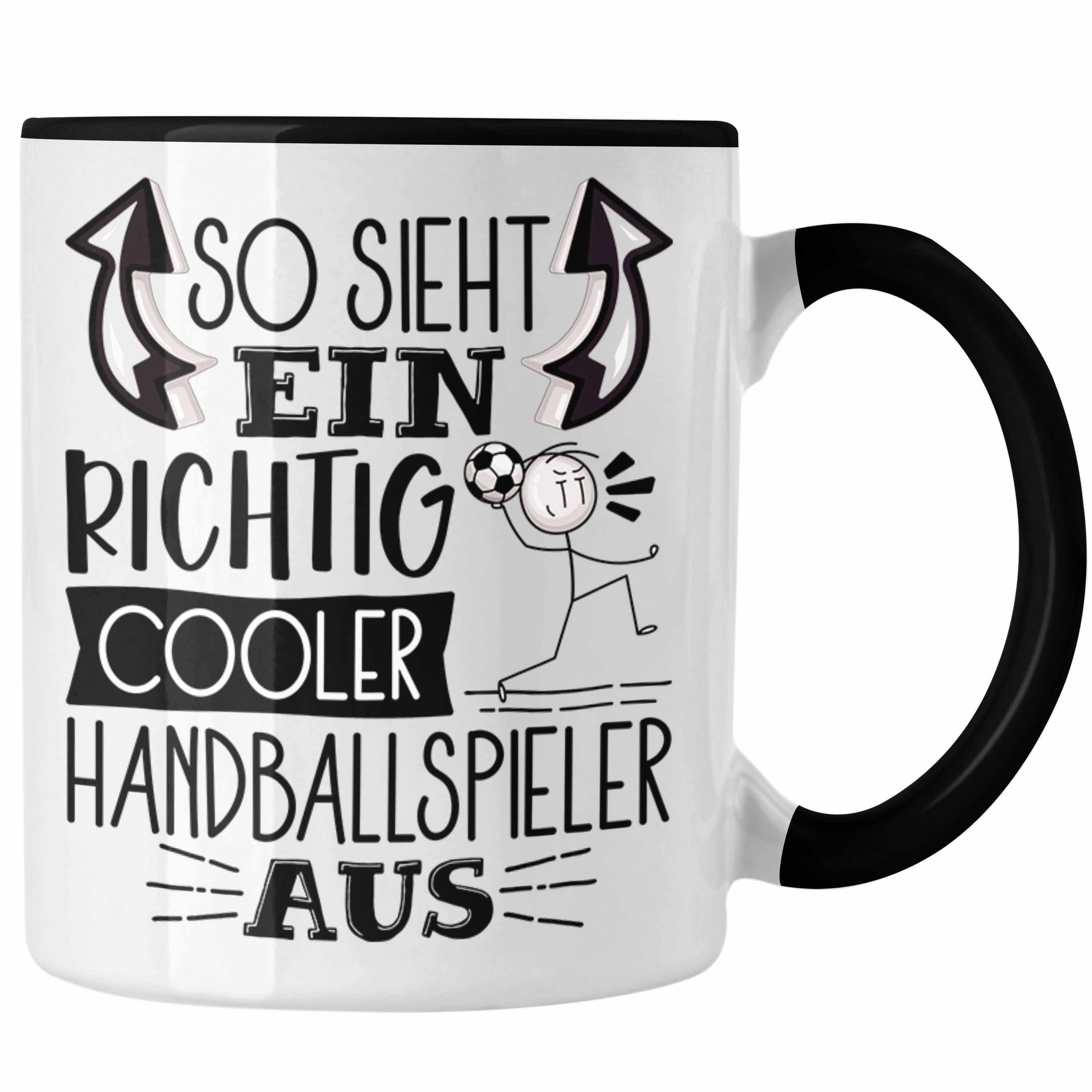 Trendation Tasse Handballspieler Tasse Geschenk Schwarz Handballsp Cooler So Ein Richtig Sieht