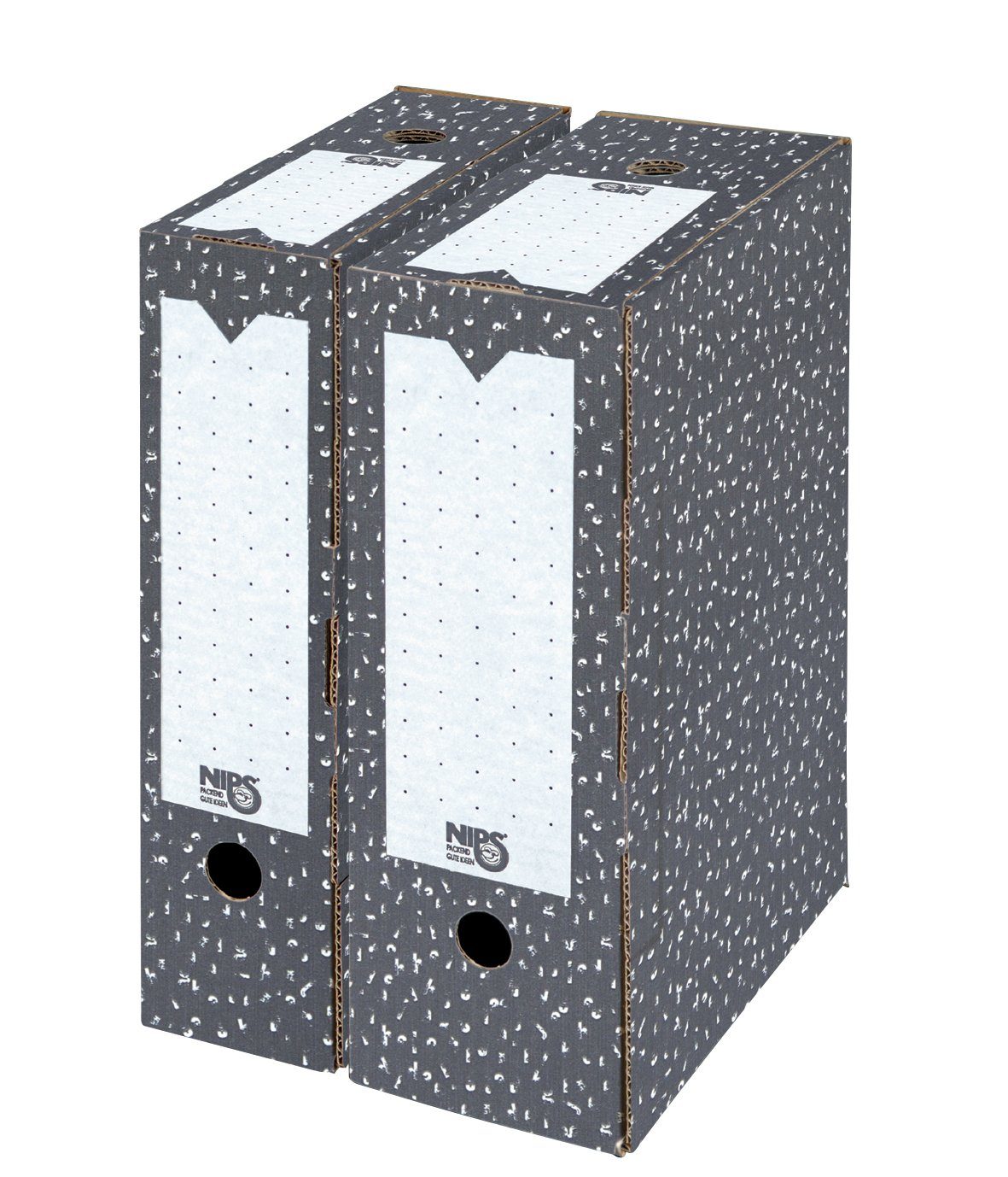 NIPS Archivcontainer ARCHIV-ABLAGEBOX (20 St), Archivbox, Archivkarton, Wellkarton, Karton, Pappe
