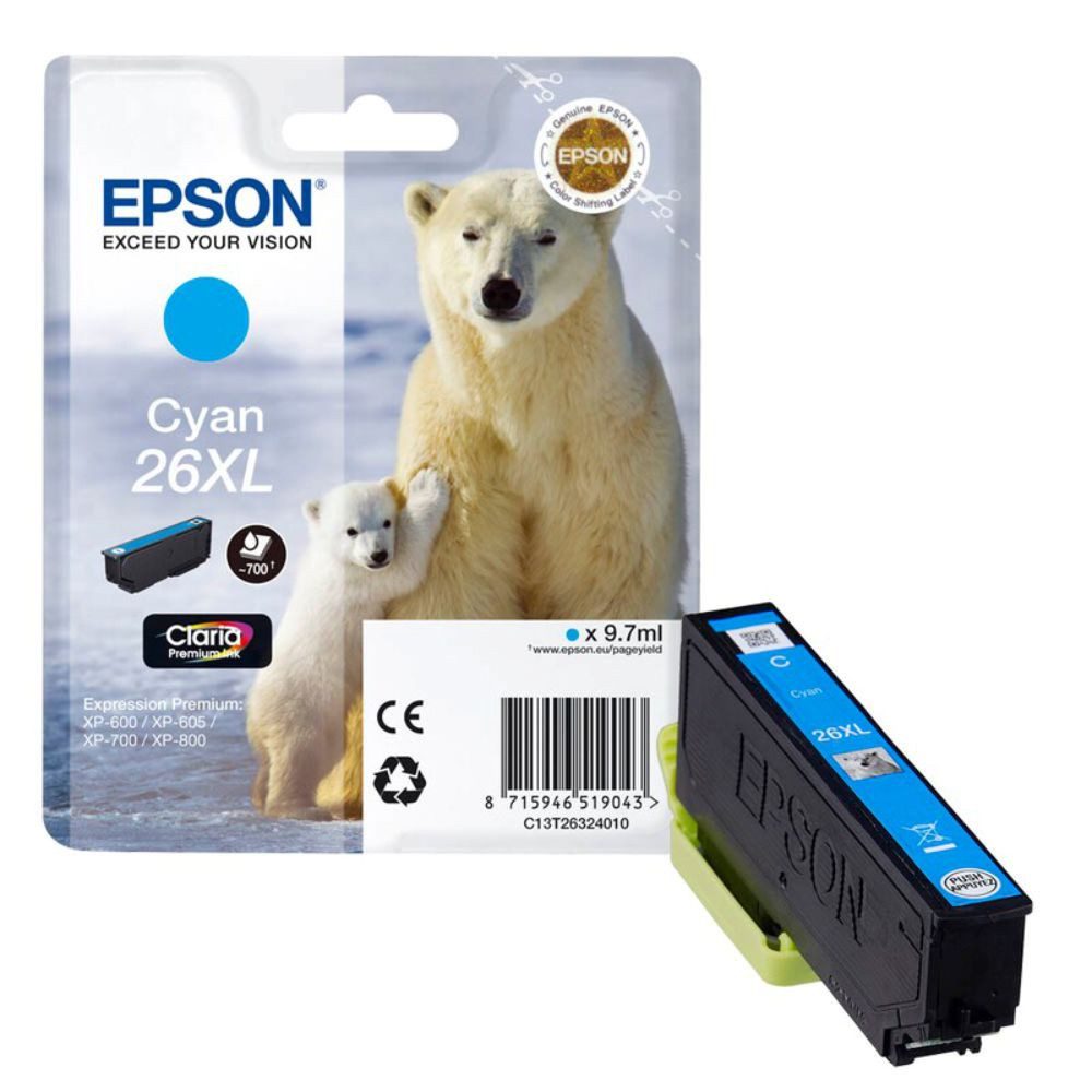 Epson 26XL / C13T26324010 Tinte cyan (1-tlg) Nachfülltinte (x)