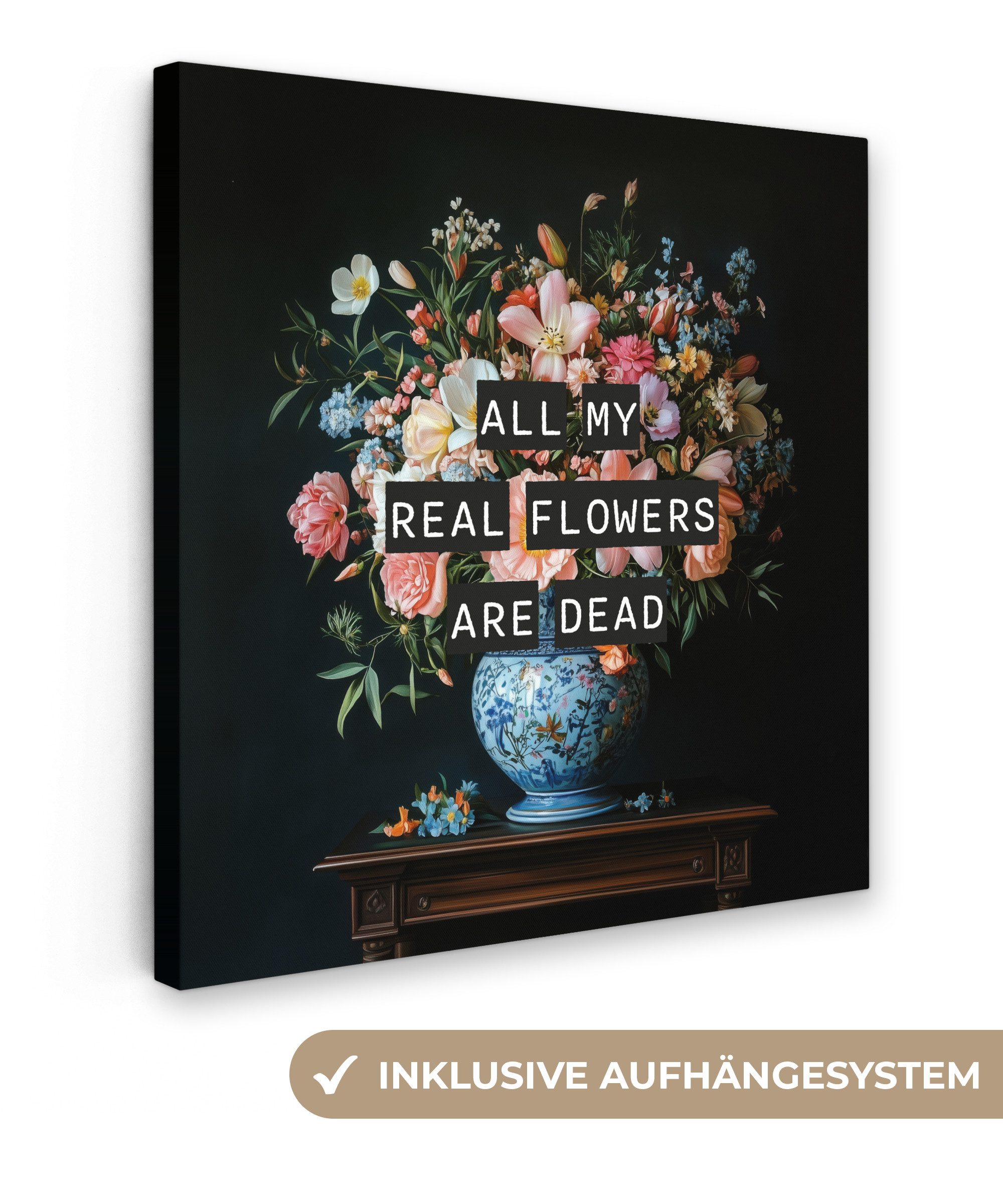 OneMillionCanvasses® Leinwandbild Blumen - Kunst - günstig online kaufen
