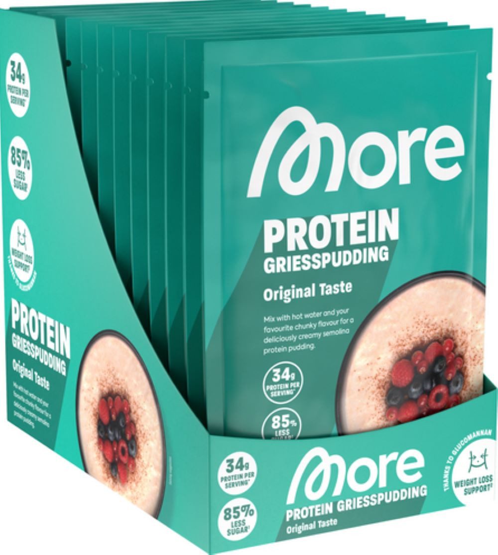 More Nutrition More Protein Grießpudding, 13 x 60 g, Original Taste Pulver, Mit 85 % weniger Zucker