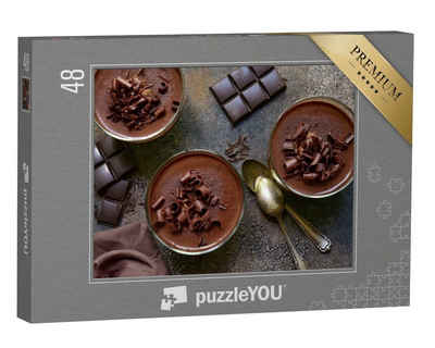 puzzleYOU Puzzle Hausgemachte Mousse au Chocolat, 48 Puzzleteile, puzzleYOU-Kollektionen Schokolade