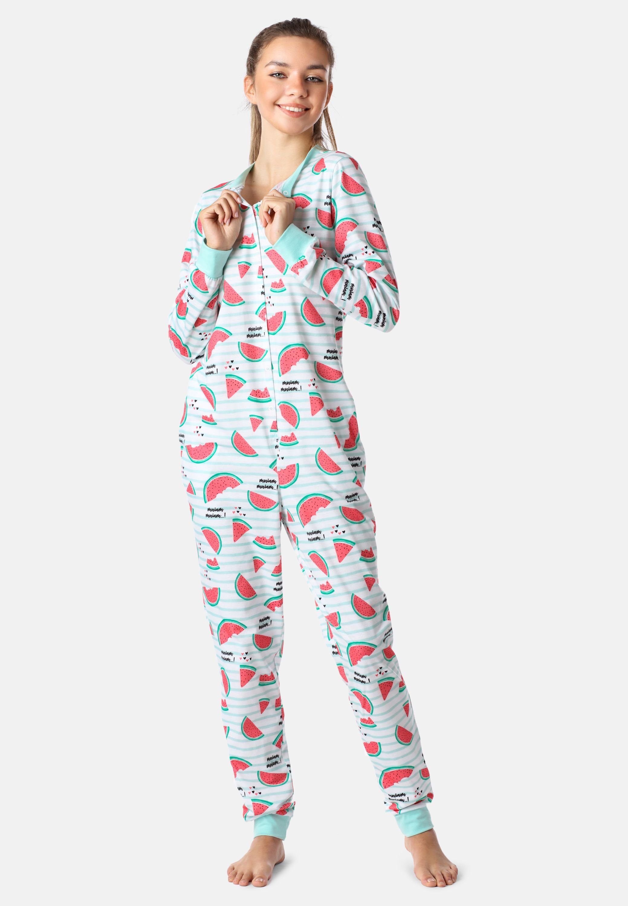 Schlafanzug Schlafanzug Style Merry MS10-335 Jugend Mädchen Schlafoverall Minze/Wassermelone