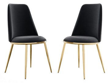 MIRJAN24 Stuhl K460 (2 Stück), Beine aus Metall in der Farbe Gold, 54x45x84 cm