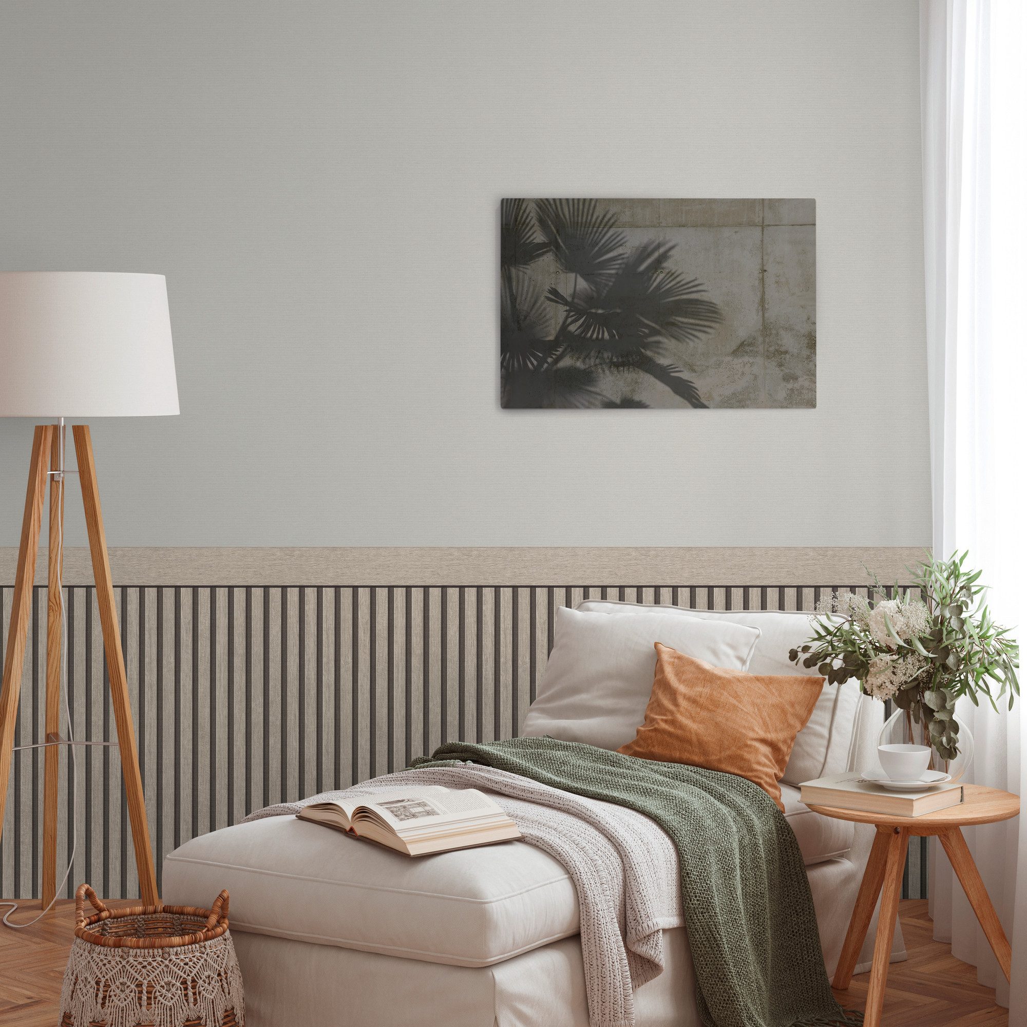 living walls Vliestapete Wallpanel Tapete Wandpaneele Mustertapete Holzpaneele Natur, strukturiert, matt, (1 St), Vliestapete Holz-Optik für Schlafzimmer Küche  – Bild 5 von 5