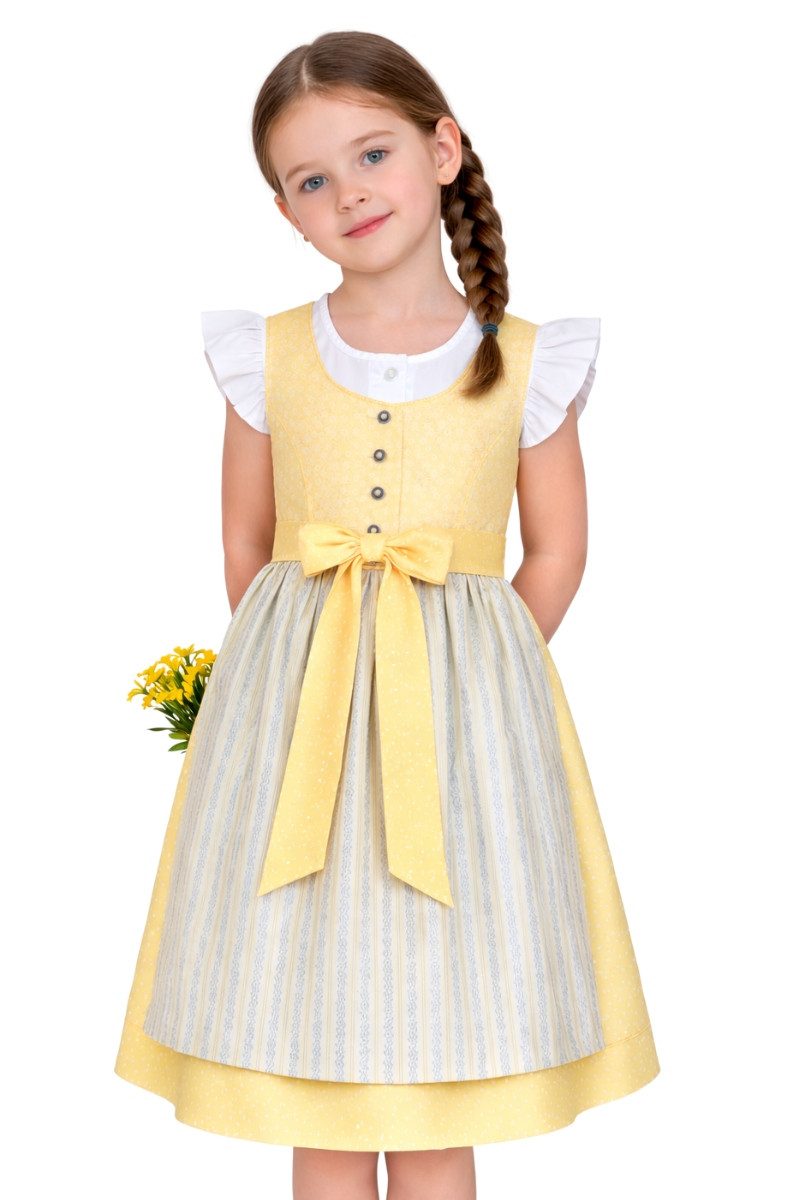 Dirndl Kinderdirndl 3tlg. - TRISTY - zartgelb
