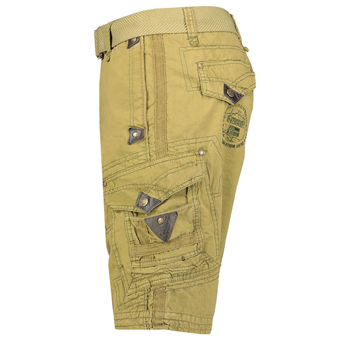 Geographical Norway Cargoshorts Herren kurze Hose PEANUT Neu Mastic (1-tlg) Mit Gürtel