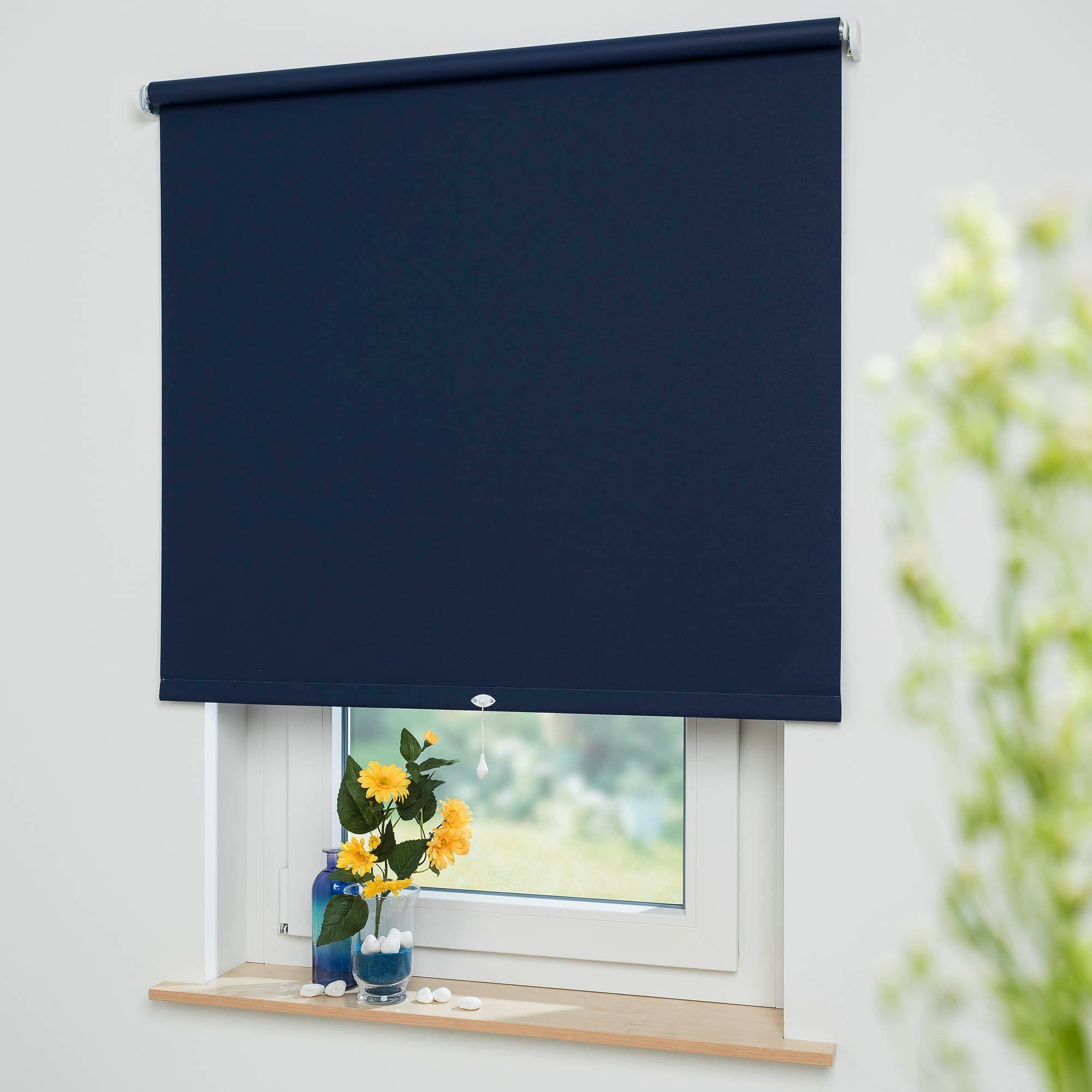 Springrollo Uni, Liedeco, verdunkelnd, freihängend, verschraubt, günstig online kaufen