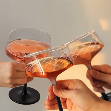 MiaMio Cocktailglas 4 x 280 ml Coupe Gläser Set, Cocktailgläser, Champagnergläser