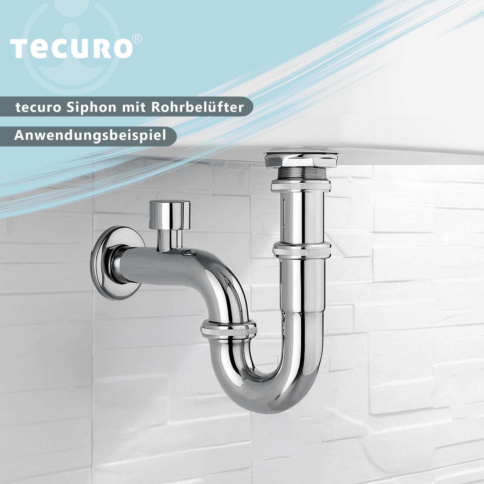 tecuro Siphon Röhrengeruchsverschluss Siphon mit Rohrbelüfter für Waschbeck günstig online kaufen