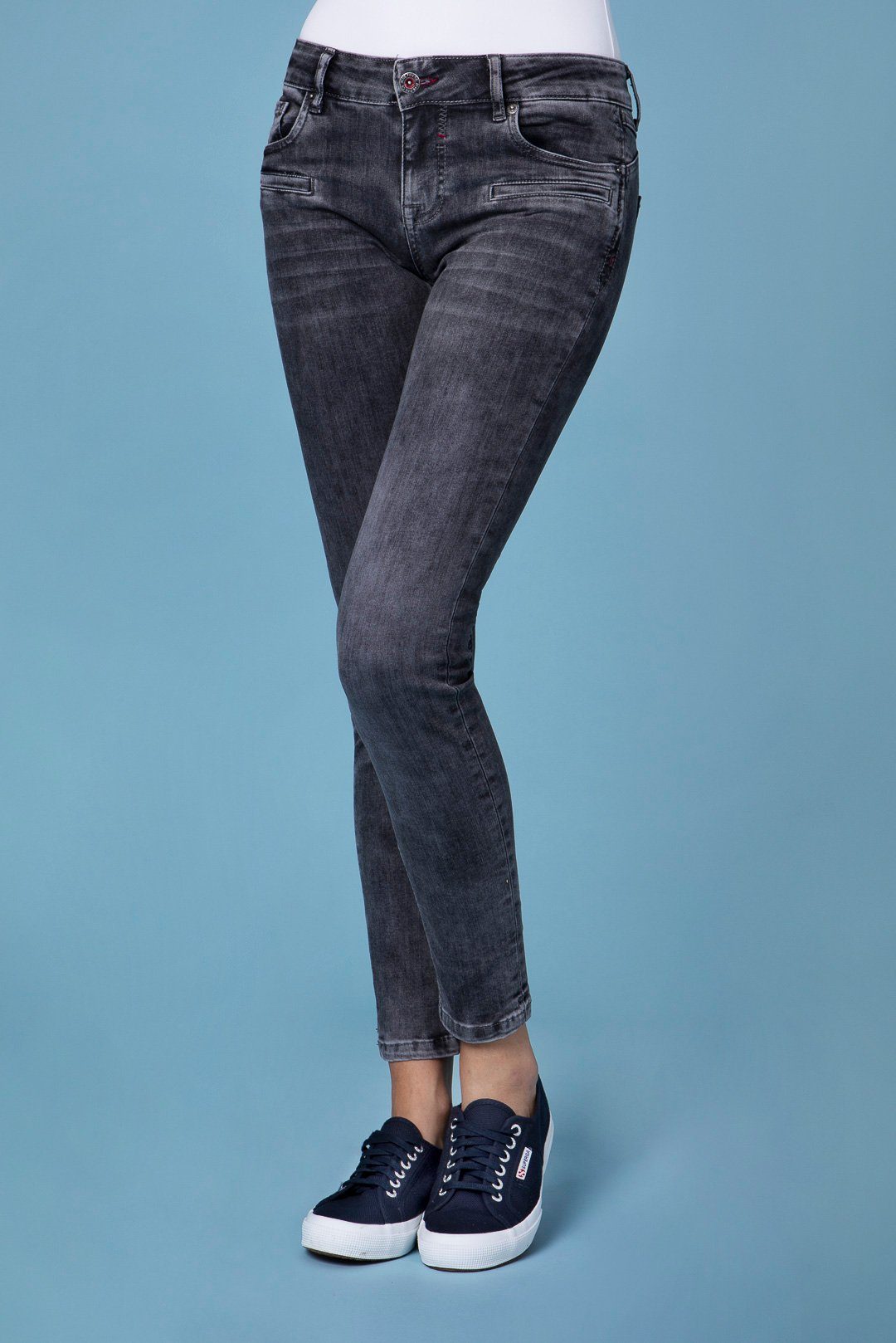 BLUE FIRE Stretch-Jeans »BLUE FIRE ALICIA black denim used 1044.292« online  kaufen | OTTO