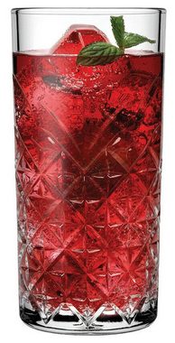 Pasabahce Gläser-Set Timeless Longdrink, Glas, Longdrink Glas Wassergläser Kristall Design 4-er Set