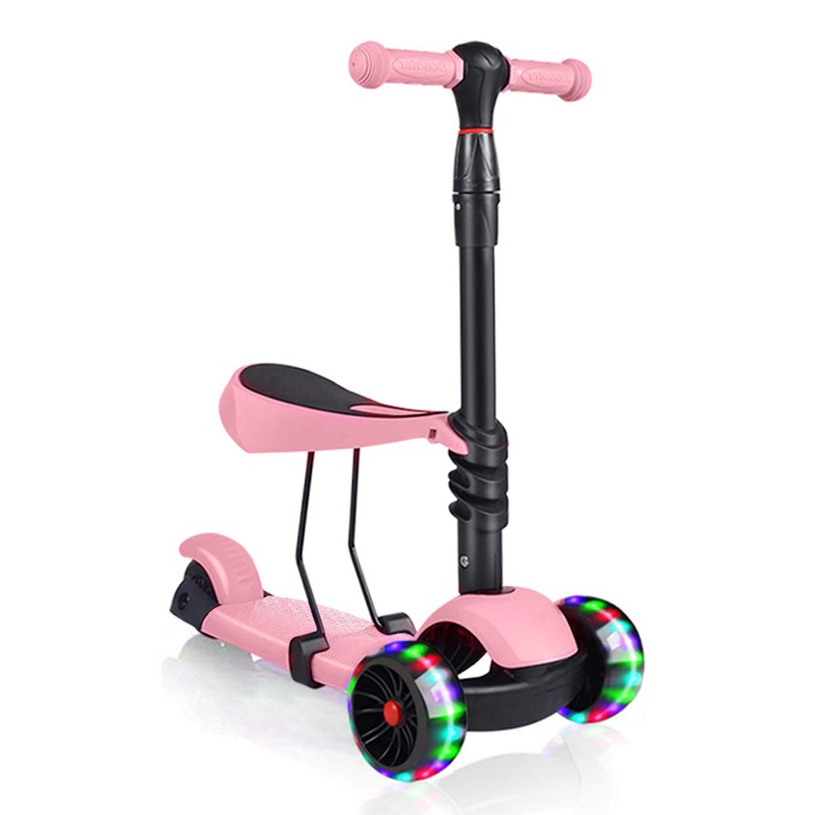 OUNUO Dreiradscooter Sitz-Steh 2-in-1 Scooter, Schwerkraftlenkung, für Kinder ab 1,5 Jahren