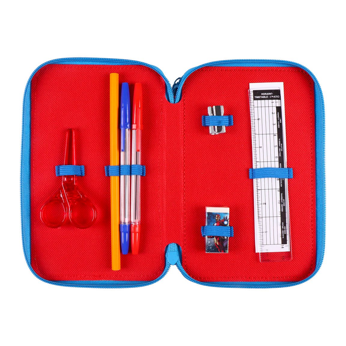 The AVENGERS Federtasche AVENGERS Federtasche Schule Einschulung 3 Stöckig gefüllt