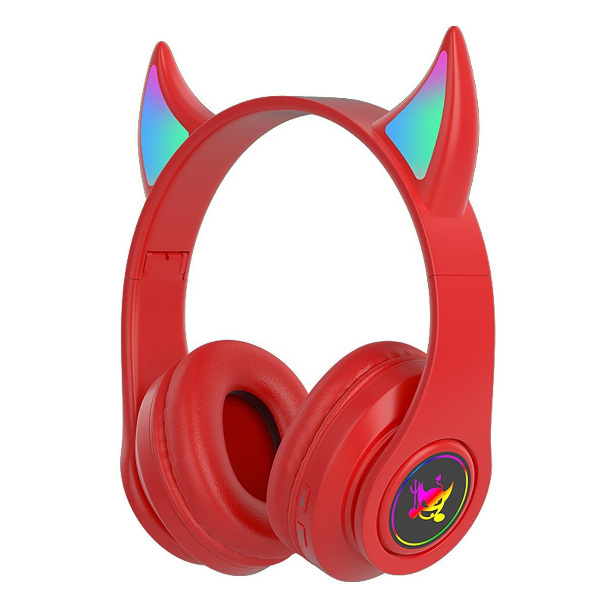 (Kabelloses Gaming-Headset, Insma On-Ear-Kopfhörer LED-Licht) Stero Kopfhörer bluetooth 5.0 Rot