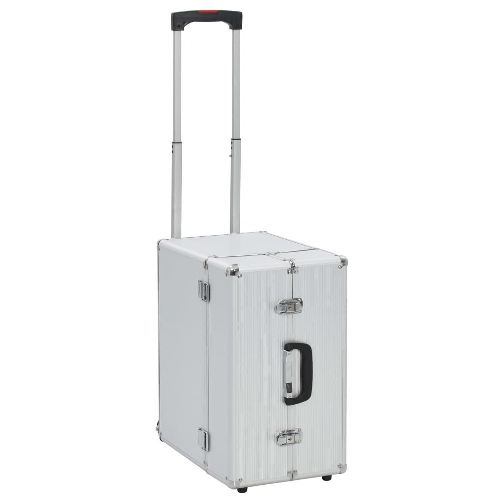 vidaXL Kulturbeutel Pilotenkoffer 47 x 39 x 27 cm Silbern Aluminium Kulturbeutel