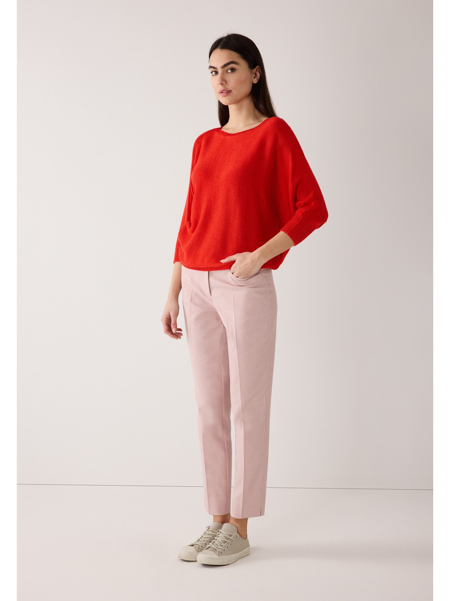 MORE&MORE Rundhalspullover femininer, leichter 3/4 Arm Pullover günstig online kaufen