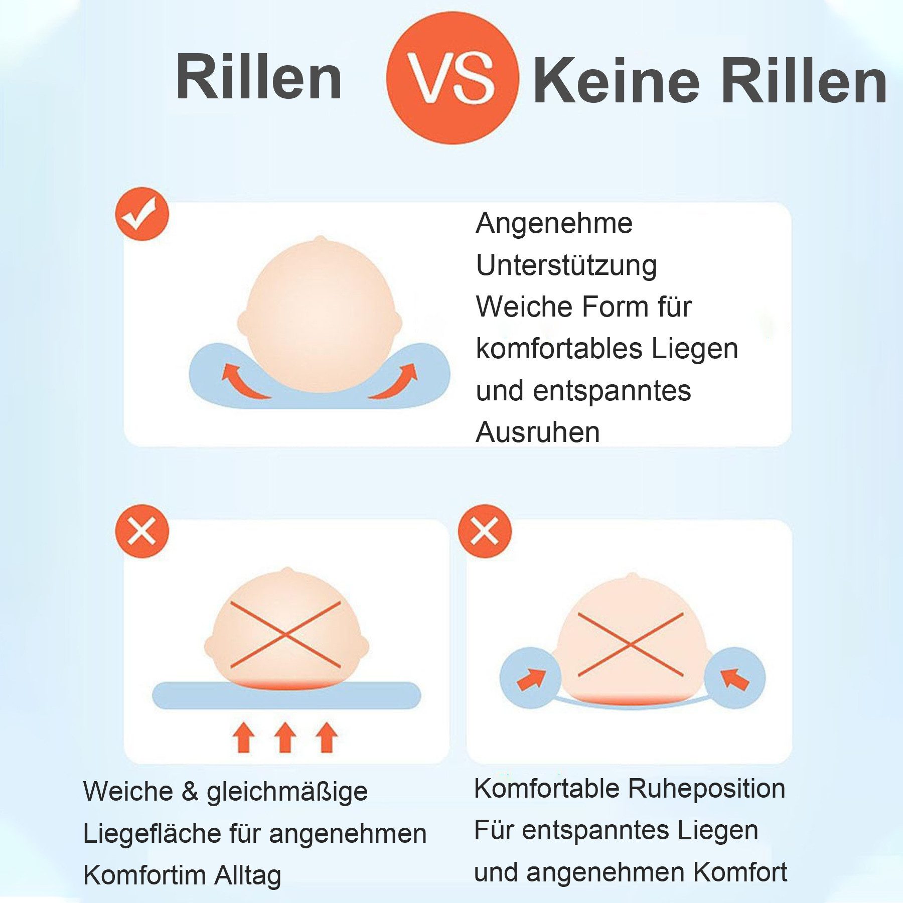 Mutig Babykissen Kinderkissen aus Komfortschaum, Reisekissen für Kinder 1–3 Jahre, Weiches Schlafkissen für Zuhause&Unterwegs,Atmungsaktives Kinderkissen