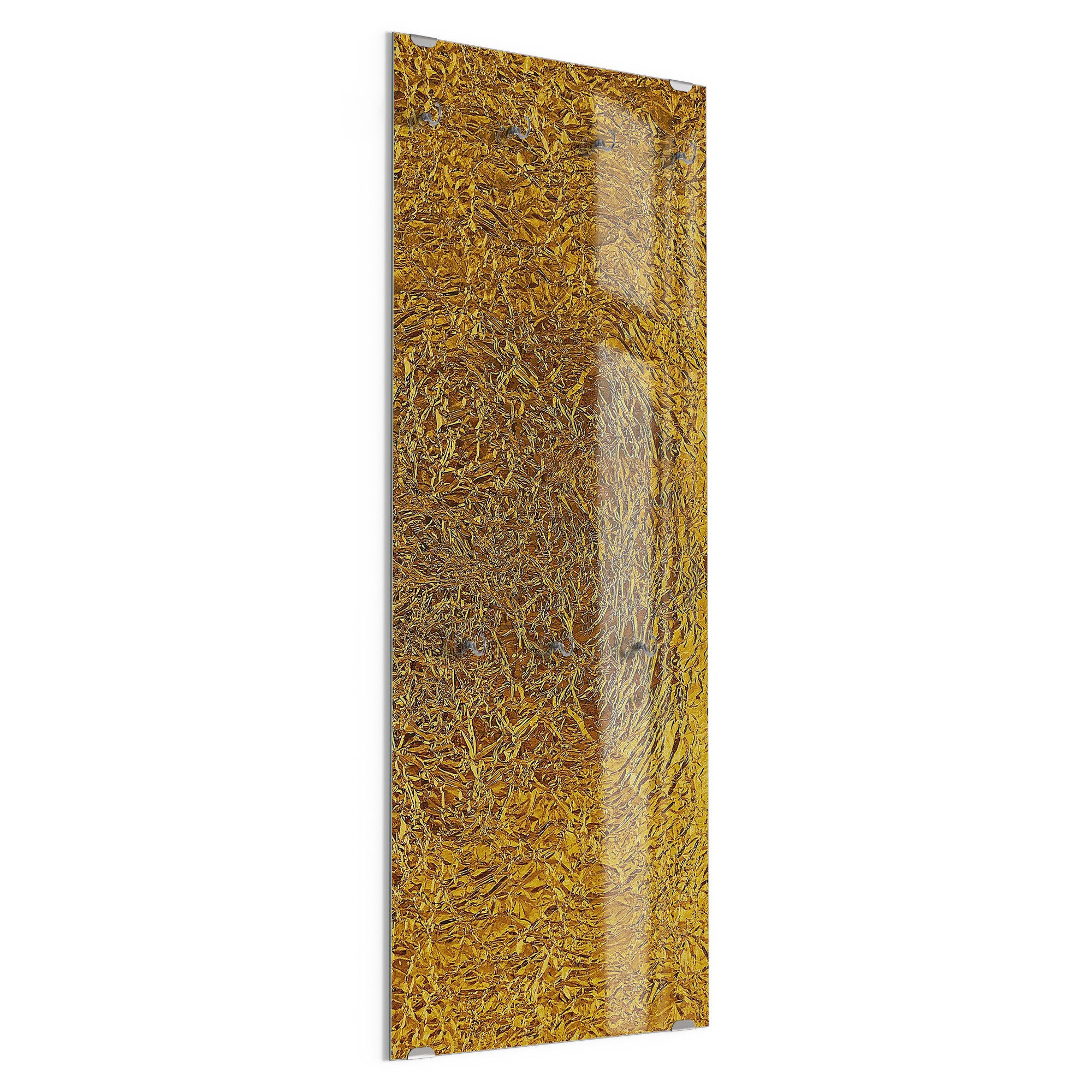 DEQORI Kleiderhaken 'Relief in Goldoptik', Glas Garderobe hängend Flur Jackenhalter modern Wandgarderobe Haken