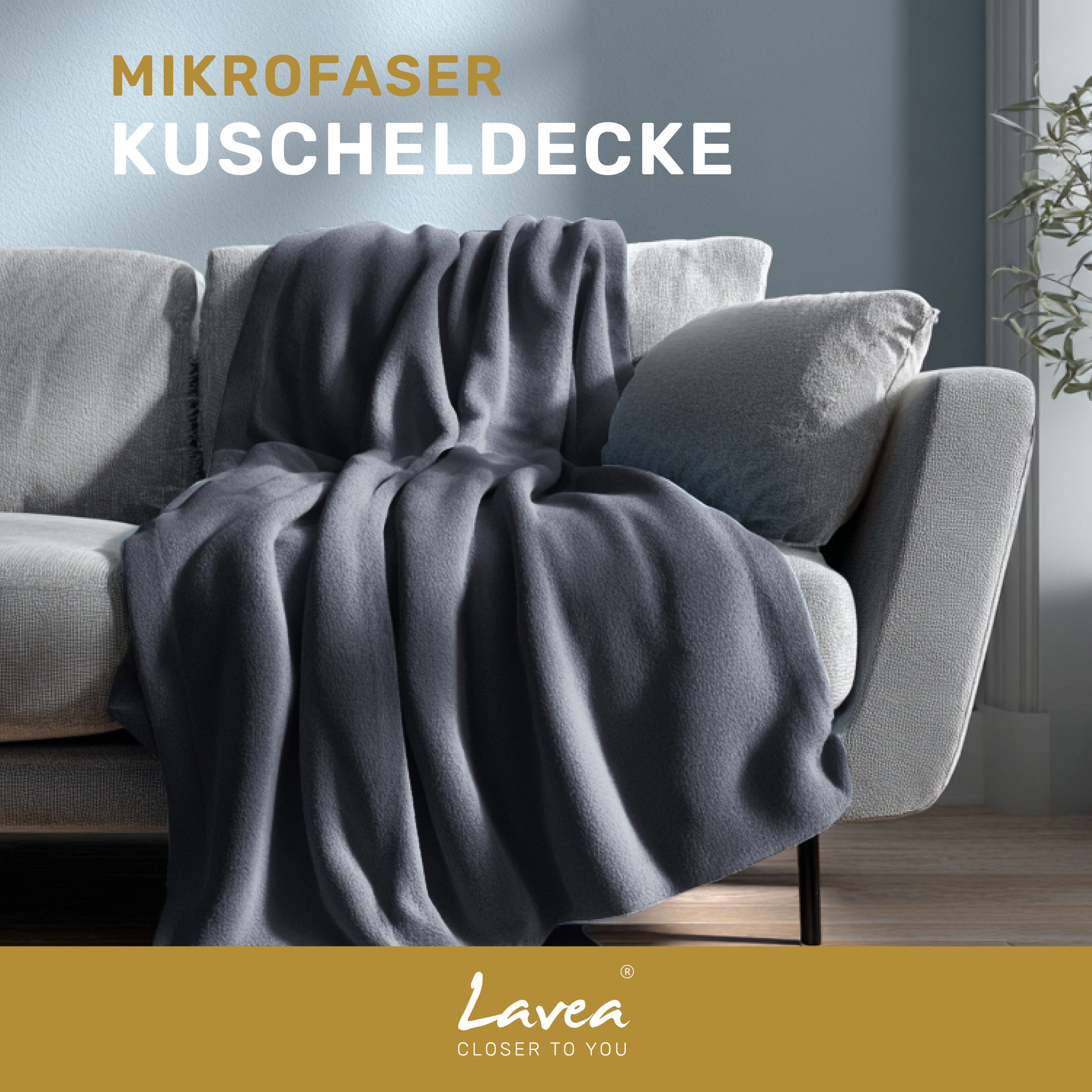 Wohndecke Kuscheldecke, Fleecedecke, Wolldecke flauschig und weich, Lavea, Sofadecke, Atmungsaktiv & Hautfreundlich, Decke