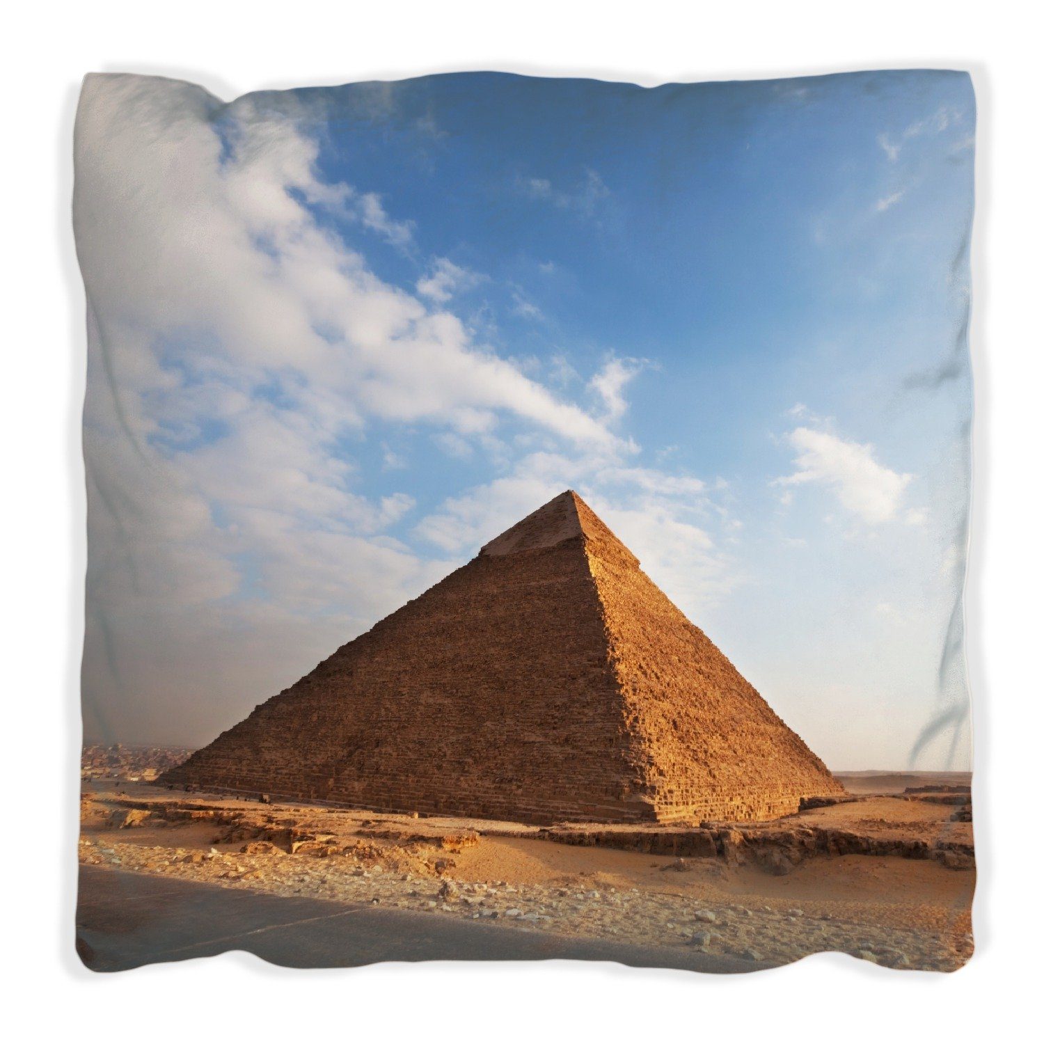 Wallario Dekokissen Alte Pyramide in Ägypten, handgenäht