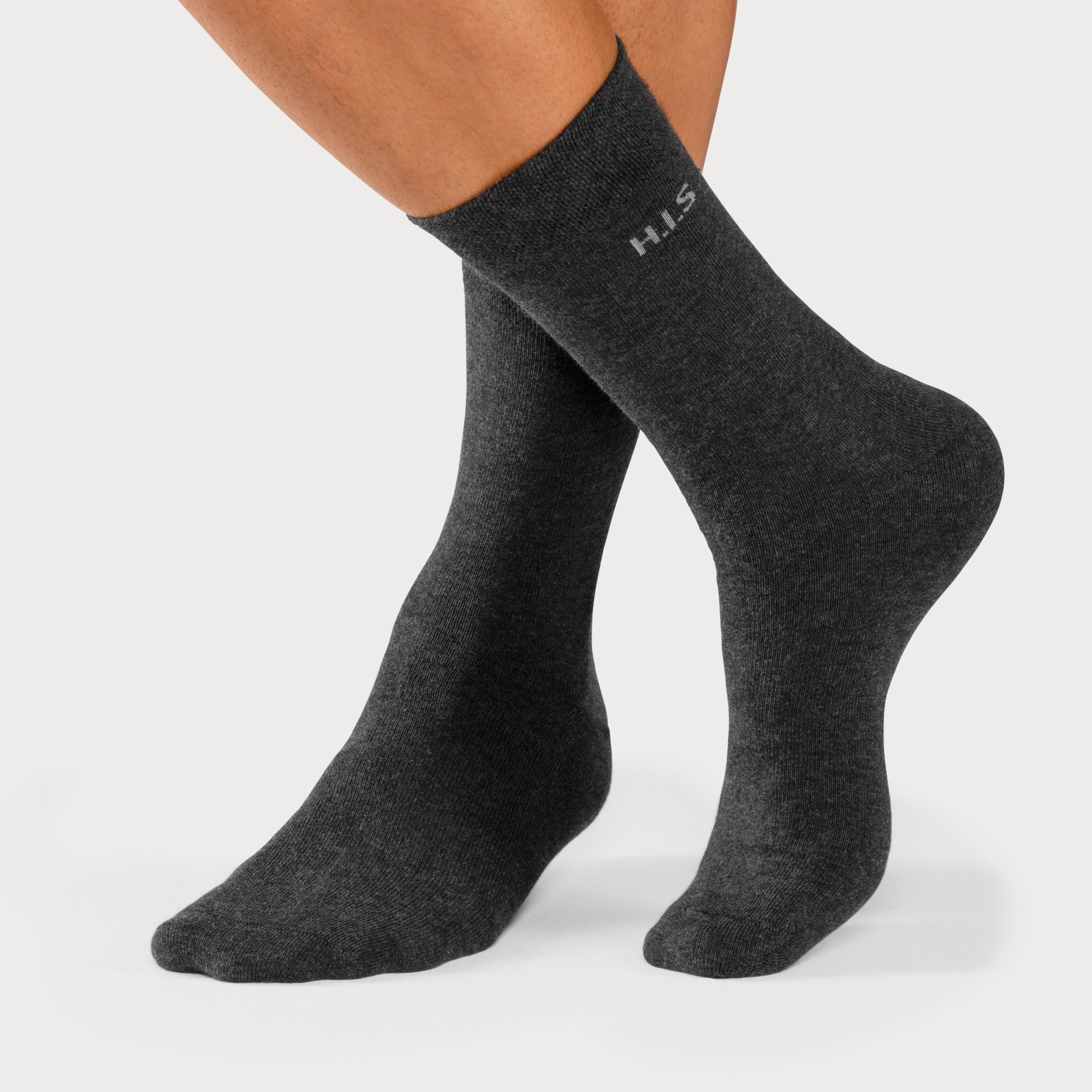 H.I.S Socken Herren Basic Comfort Socken (Packung, 4-Paar, Gr. 43-46 bis 47-48) mit druckfreiem Bündchen