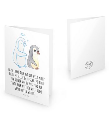 Mr. & Mrs. Panda Beileidskarte Trauer Papa - Weiß - Kondolenzkarte, Klappkarte, Beileidskarte, Tod, Liebevolle Designs