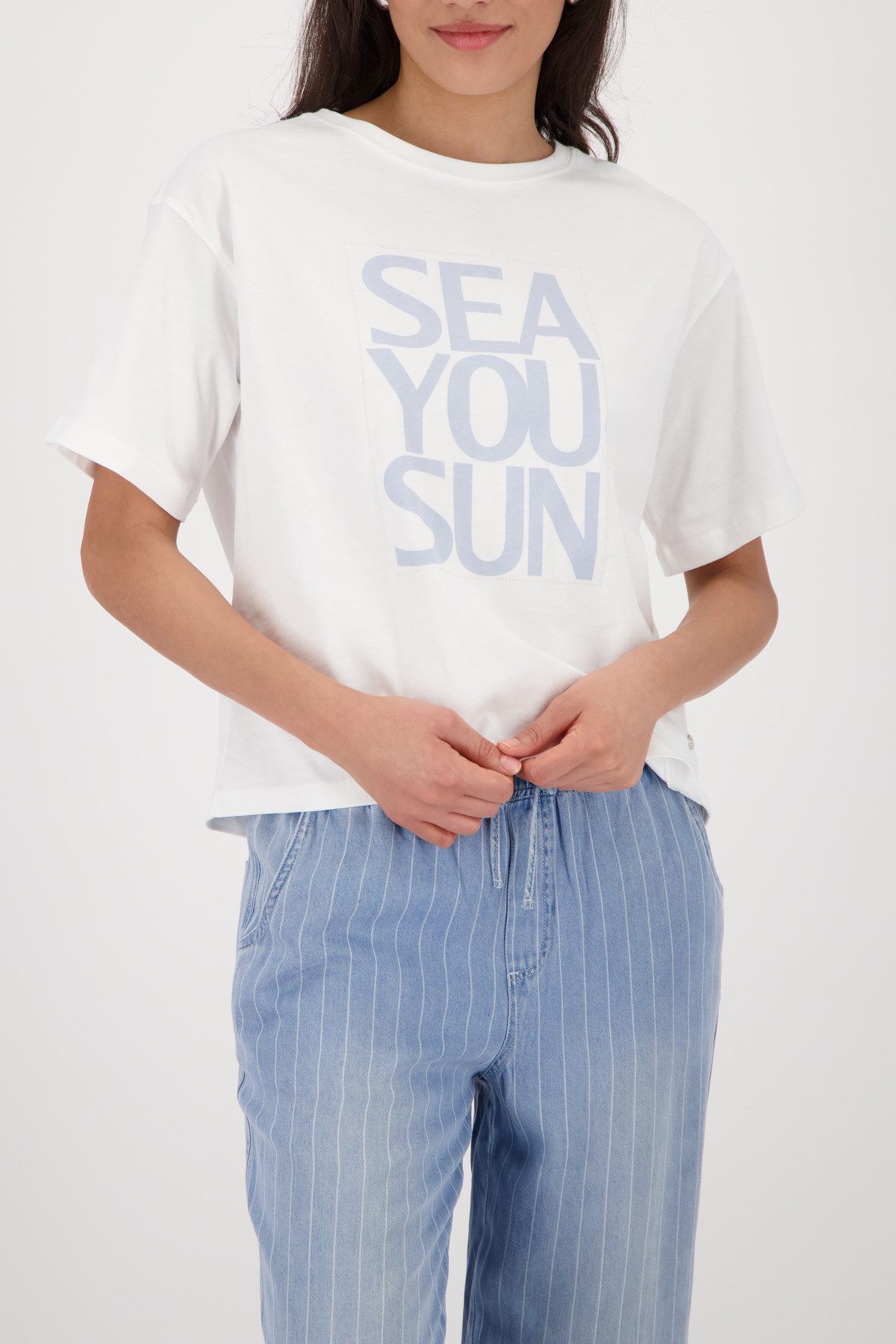 Monari T-Shirt Shirt Druck platziert Regular fit mit Schriftzug