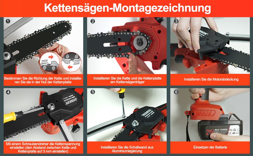 Vivitar Akku-Kettensäge mit Brushless Motoren und günstig online kaufen