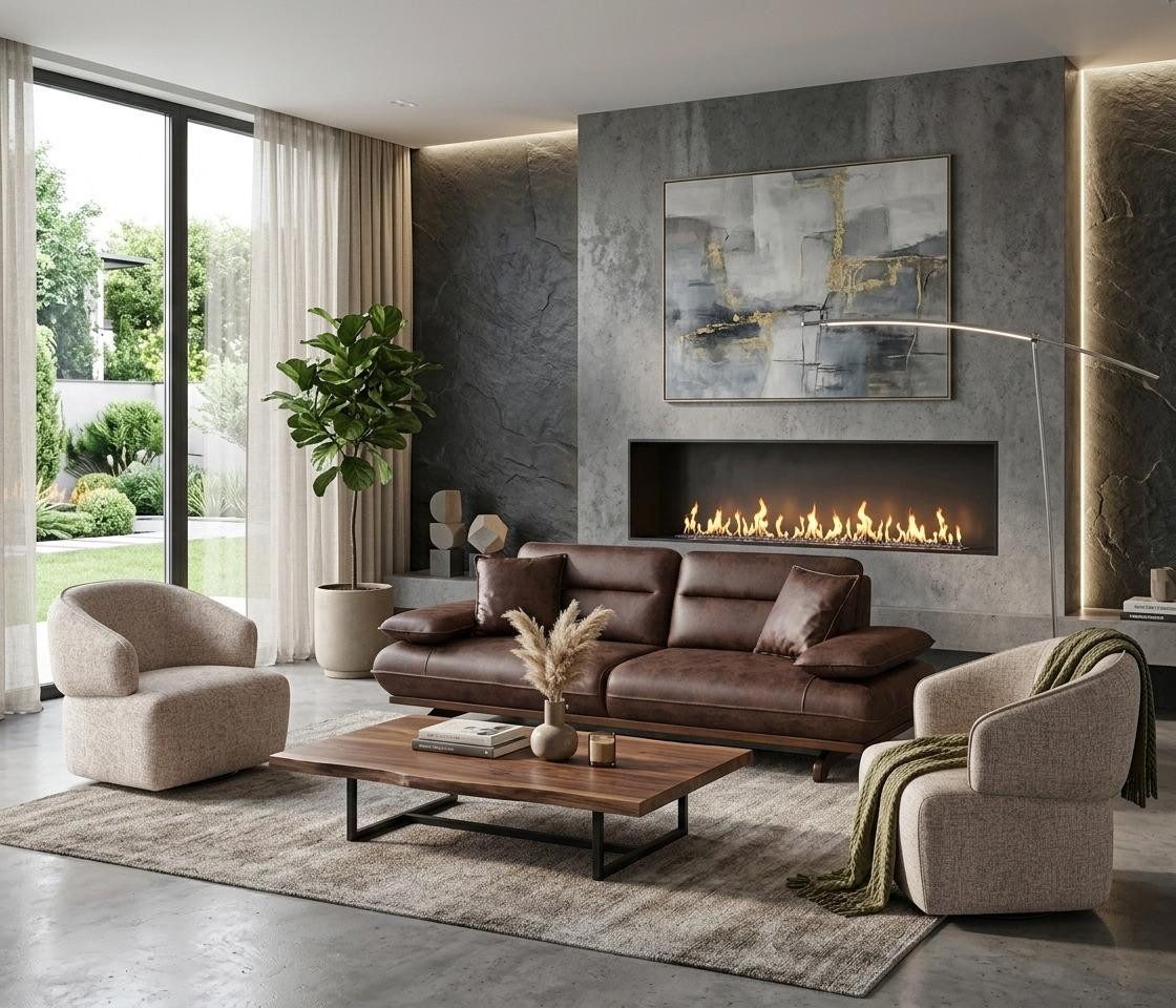 JVmoebel Stilvolles Wohnzimmer-Set mit 3+1+1-Sitzern im modernen Design, (3-tlg)