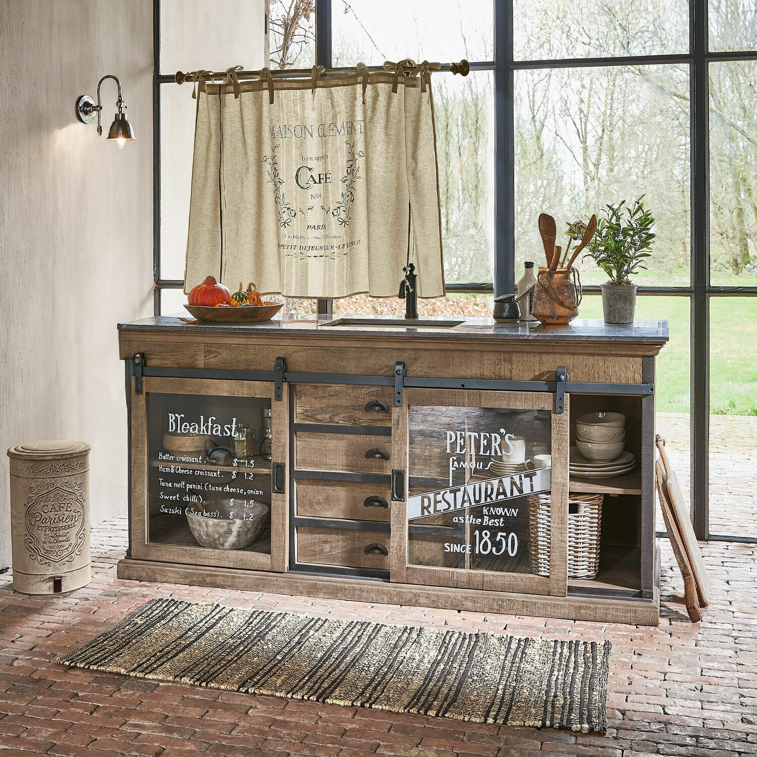 Mirabeau Spülenschrank Spülenschrank Holbrook braun/schwarz günstig online kaufen