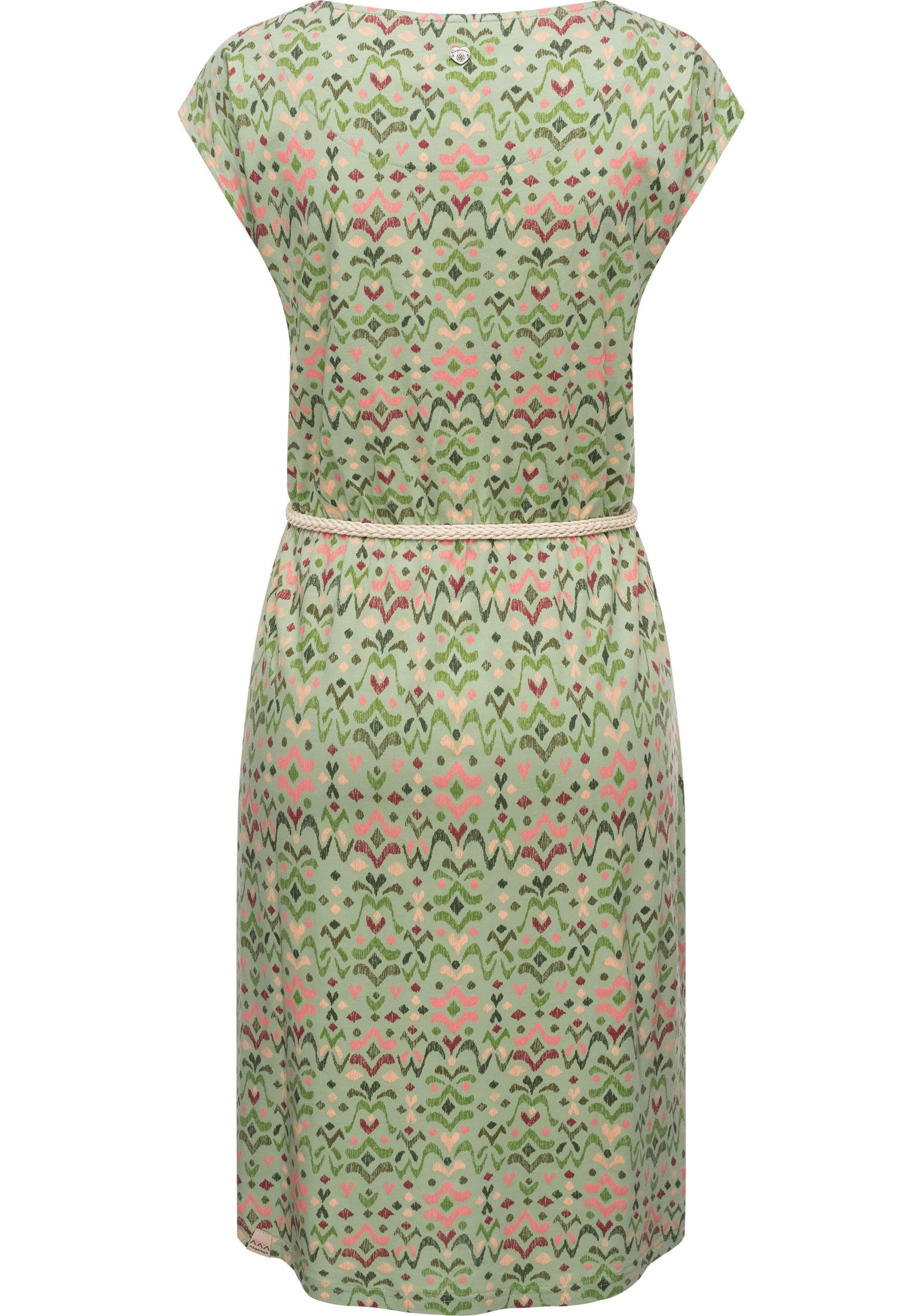 Ragwear Shirtkleid Lilithe Ikat stylisches Damen Sommerkleid mit Taillengürtel