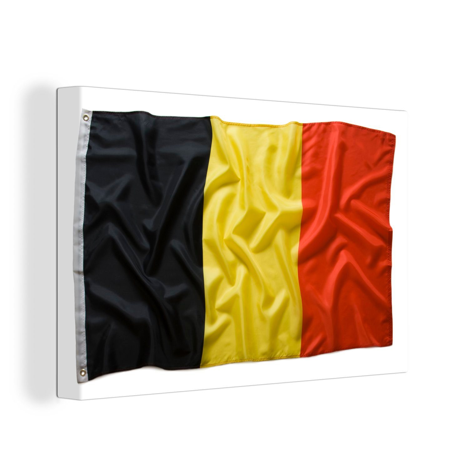 Hintergrund, von Leinwandbilder, Wanddeko, Belgien Leinwandbild (1 Wandbild weißem St), 30x20 Aufhängefertig, OneMillionCanvasses® cm auf Die Flagge