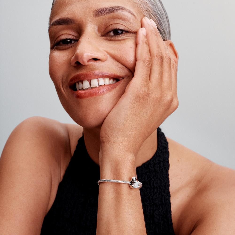 Pandora Charm-Einhänger Eisbär Slide-Charm aus Sterlingsilber, synth. Opal von PANDORA