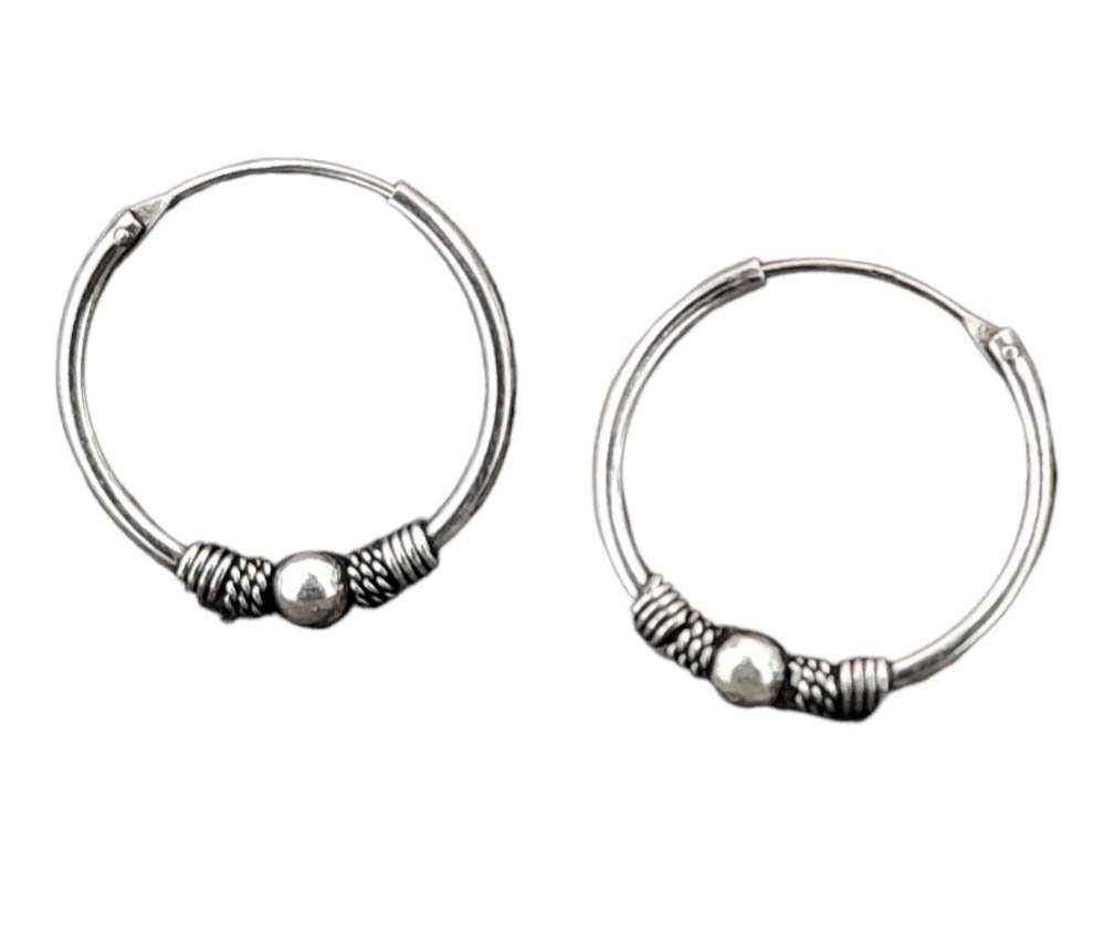 Kiss of Leather Ohrring-Set Bali Creole 925 Silber Kreolen Ohrringe Ohr Paarpreis Sterling