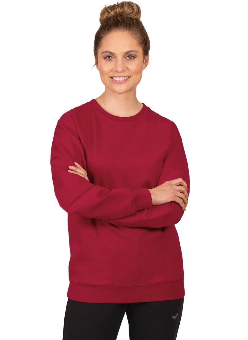 Trigema Sweatshirt TRIGEMA Sweatshirt aus Biobaumwolle rubin