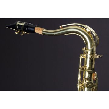 Monzani Saxophon, MZTS-100L Tenor Saxophon, Bb Stimmung, Messing Korpus, Klarlack lackiert, inklusive Mundstück und Tragegurt, Gravur Design, Ideal für Einsteiger, Tenor Saxophon, Bb Stimmung, Messing Korpus