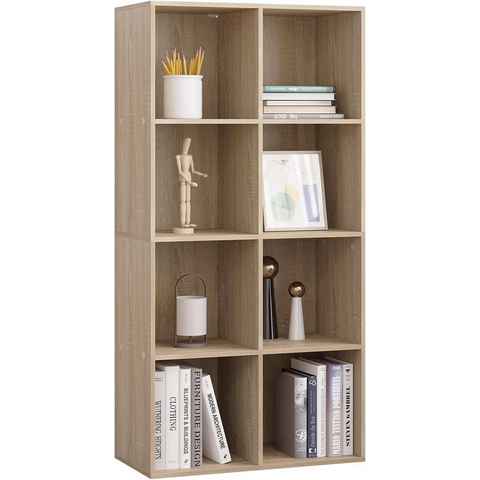 Woltu Bücherregal, 1-tlg., Büroregal Aktenschrank, MDF, 8 Fächer