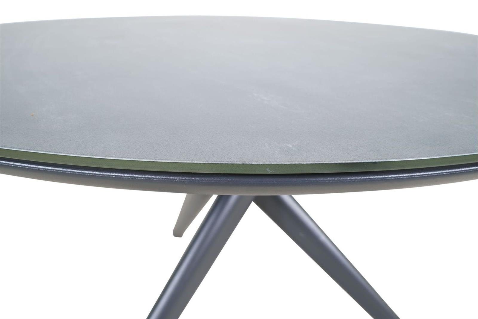 Lesli Living Gartentisch Gartentisch Tisch Tafel Mojito Ceramic Negro  ø120x74cm grau anthrazit rund