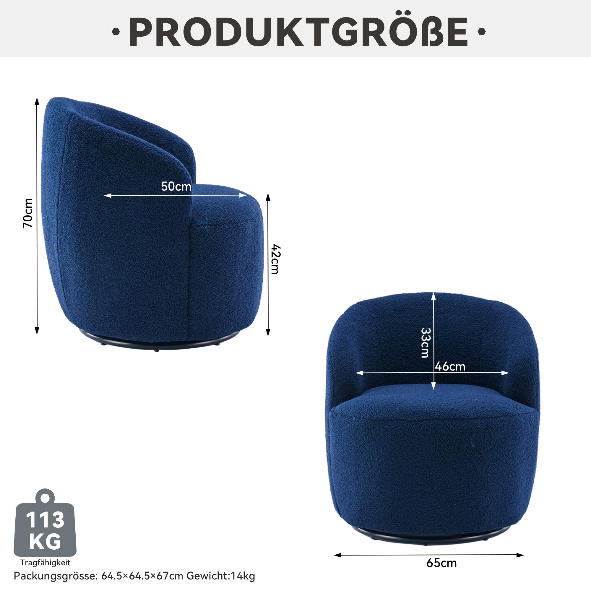 Celya Drehsessel Drehsessel Akzentsessel aus Teddystoff, günstig online kaufen