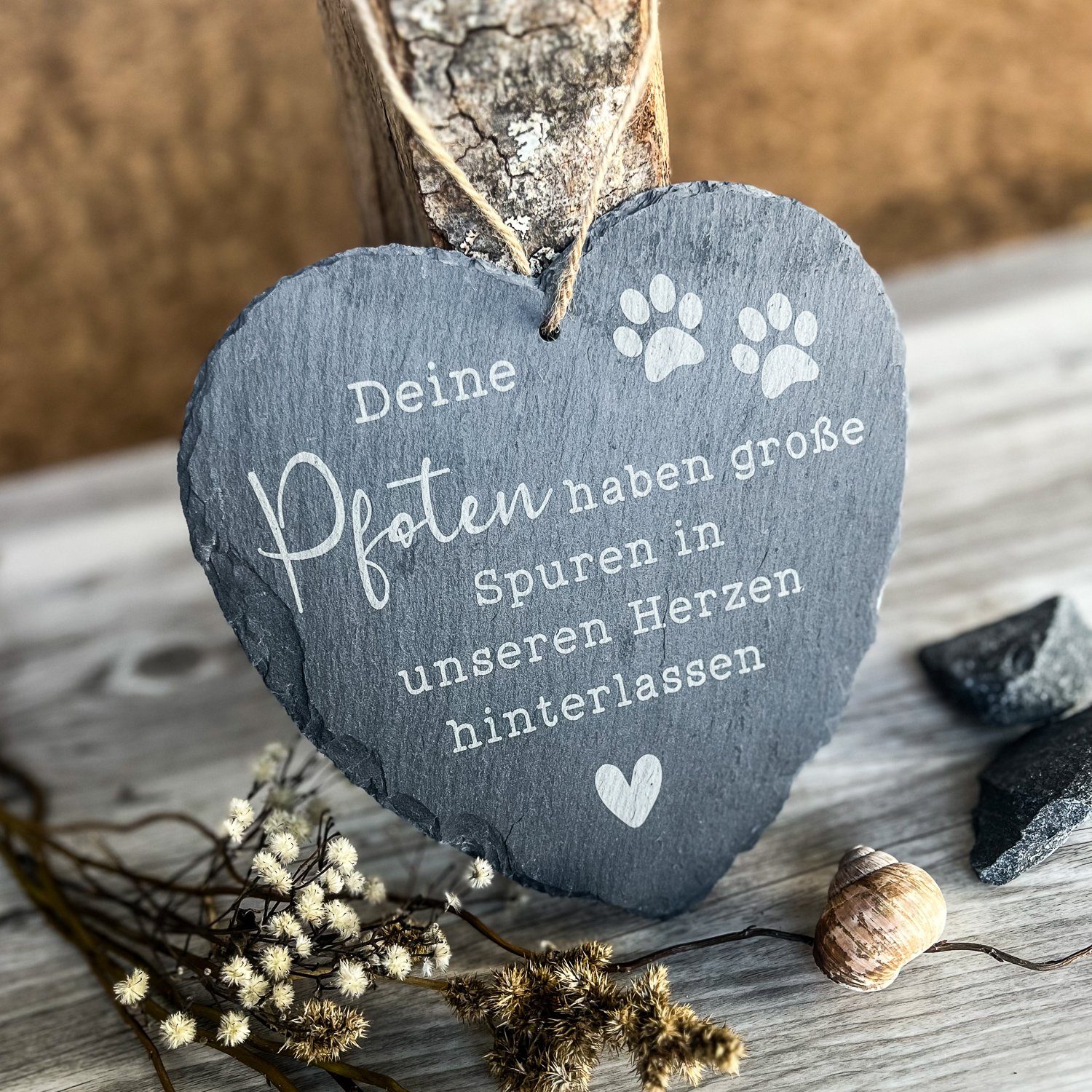 Spruchreif® Dekohänger Großes Schieferherz mit Gravur, Wanddeko günstig online kaufen